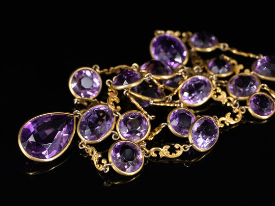 Amethyst Cascade Necklace in 14K Yellow Gold