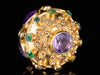 Ornate Amethyst and Emerald Fob in 18K Yellow Gold