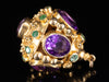 Ornate Amethyst and Emerald Fob in 18K Yellow Gold