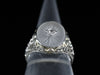 Camphor Glass Ring with Diamond Accent in 18K White Gold