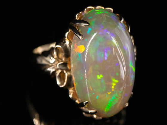 The Aurora Opal Ring in 14K Yellow Gold