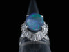 Black Opal and Diamond 'Ballerina Skirt' Ring in Platinum