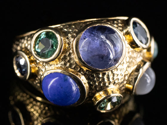 The Ocean Hues Sputnik Ring in 18K Yellow Gold