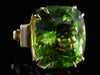 Spring Green Tourmaline with Rutile Needles Cocktail Ring in 14K Yellow Gold