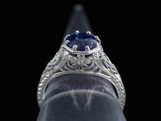 The Greenleaf Sapphire Ring in Platinum