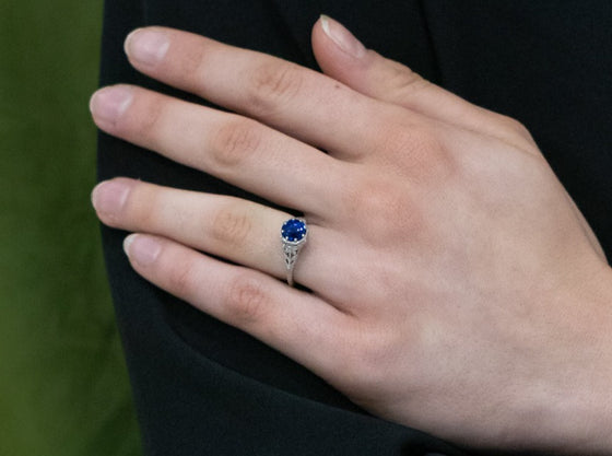 The Greenleaf Sapphire Ring in Platinum