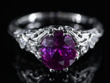  The Bellamy Fuschia Sapphire and Diamond Ring in 14K White Gold