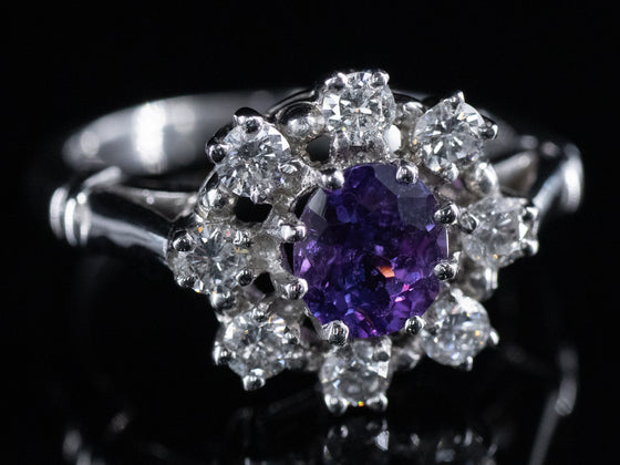 The Peverly Purple Sapphire and Diamond Ring in Platinum