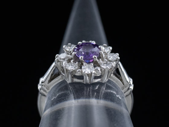 The Peverly Purple Sapphire and Diamond Ring in Platinum