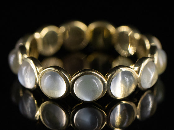 The Moonstone Band in 18K Yellow Gold
