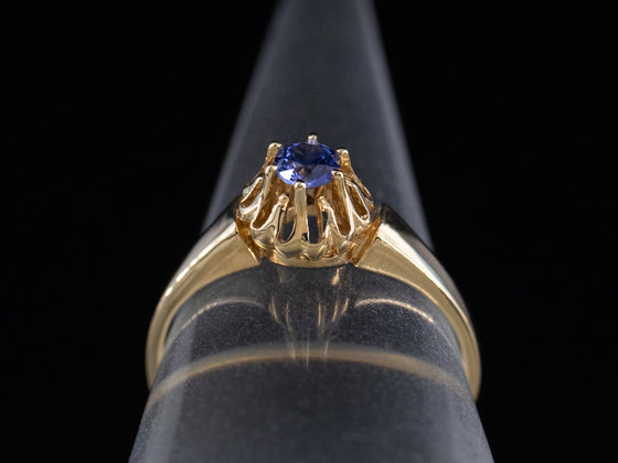 The Cathedral Blue Sapphire Ring in 14K Yellow Gold