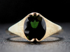 Retro Ribbed Shoulder Green Tourmaline in 14K Yellow Gold
