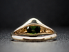 Retro Ribbed Shoulder Green Tourmaline in 14K Yellow Gold