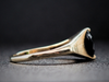 Retro Ribbed Shoulder Green Tourmaline in 14K Yellow Gold