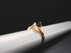 Retro Ribbed Shoulder Green Tourmaline in 14K Yellow Gold