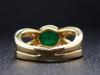 East to West Cabochon Emerald Ring in 18K Yellow Gold
