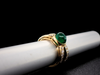 East to West Cabochon Emerald Ring in 18K Yellow Gold