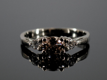  Elaina Champagne Zircon and Diamond Ring in 14K White Gold