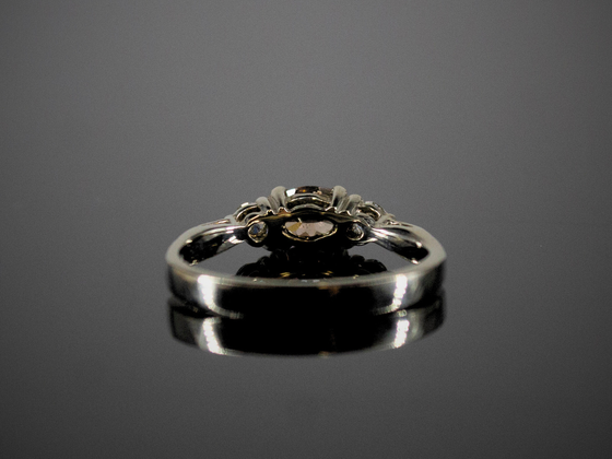 Elaina Champagne Zircon and Diamond Ring in 14K White Gold