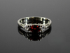 The Elaina Garnet and Diamond Ring in 14K White Gold
