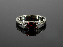 The Elaina Garnet and Diamond Ring in 14K White Gold