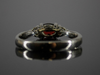 The Elaina Garnet and Diamond Ring in 14K White Gold