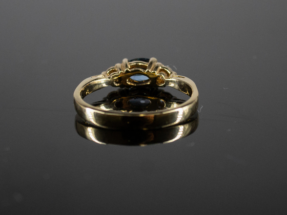 The Elaina Aquamarine and Diamond Ring in 14K Yellow Gold