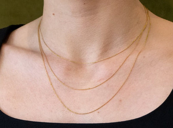 14K Yellow Gold Baby Wheat Chain