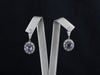 Synthetic Alexandrite Drop Earrings with White Sapphire Halos in 18K Yellow Gold and Sterling Silver