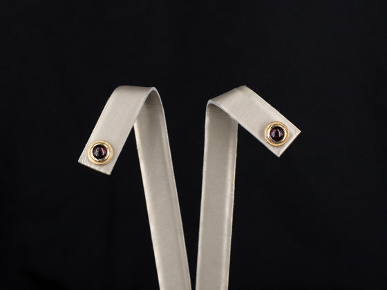 The Nellie Garnet Stud Earrings in 14K Yellow Gold