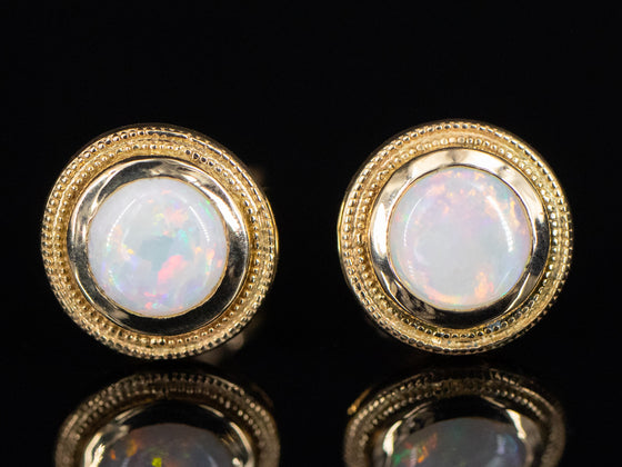 The Nellie Opal Stud Earrings in 14K Yellow Gold