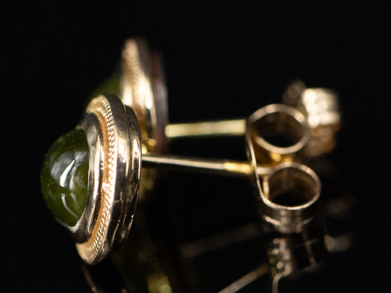 The Nellie Peridot Stud Earrings in 14K Yellow Gold