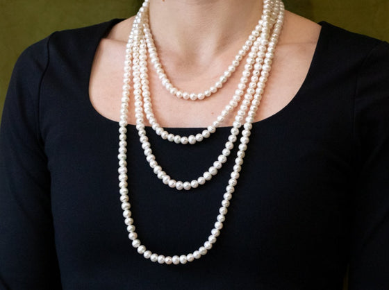 Freshwater Pearl Infinity Necklace 100"