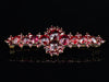 Bohemian Garnet Plate Brooch in Gold Over Silver