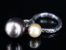  Freshwater Pearl Bobble Ring in Oxidized Sterling Silver