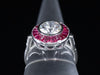 The Spring Point Ruby and Lab Grown Diamond Ring in 14K White Gold