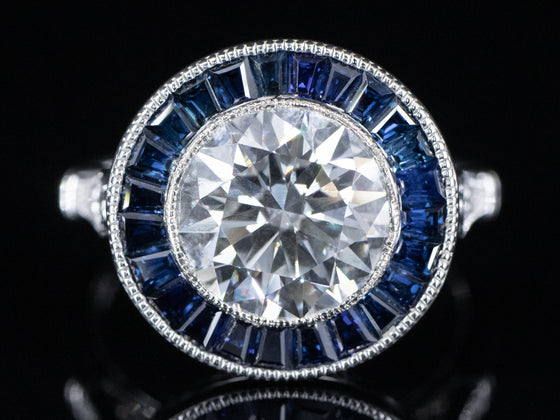 The Spring Point Sapphire and Lab Grown Diamond Ring in 14K White Gold