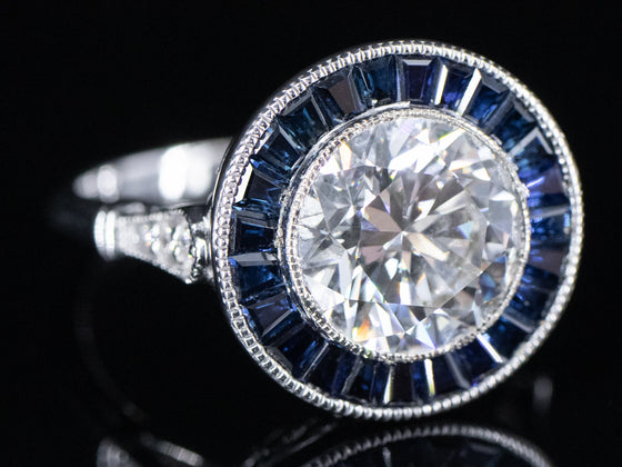 The Spring Point Sapphire and Lab Grown Diamond Ring in 14K White Gold