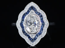  The Mariner Sapphire and Lab Grown Diamond Navette Ring in 14K White Gold