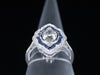 The Mariner Sapphire and Lab Grown Diamond Navette Ring in 14K White Gold