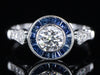 The Fairway Sapphire and Lab Grown Diamond Ring in 14K White Gold