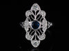 The Cordelia Sapphire and Diamond Navette Ring in 14K White Gold