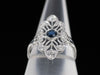 The Cordelia Sapphire and Diamond Navette Ring in 14K White Gold