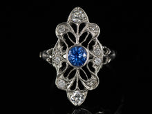  The Cordelia Sapphire and Diamond Navette Ring in 14K White Gold