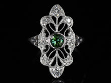  The Cordelia Tourmaline and Diamond Navette Ring in 14K White Gold
