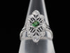 The Cordelia Tourmaline and Diamond Navette Ring in 14K White Gold