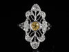 The Cordelia Yellow Sapphire and Diamond Navette Ring in 14K White Gold