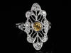 The Cordelia Yellow Sapphire and Diamond Navette Ring in 14K White Gold