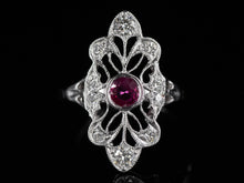  The Cordelia Ruby and Diamond Navette Ring in 14K White Gold