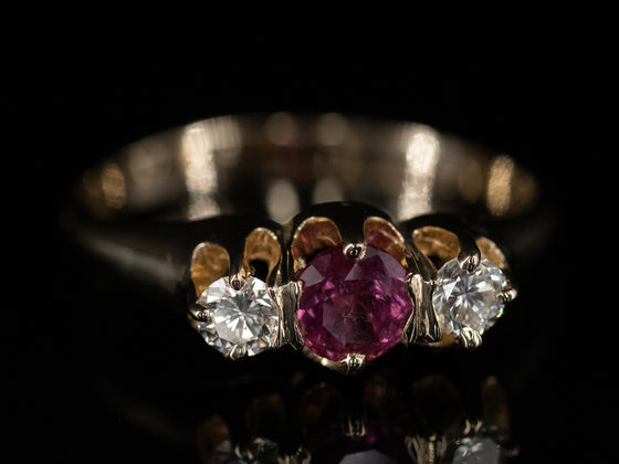 The Daphne Ruby and Diamond Ring in 14K Yellow Gold